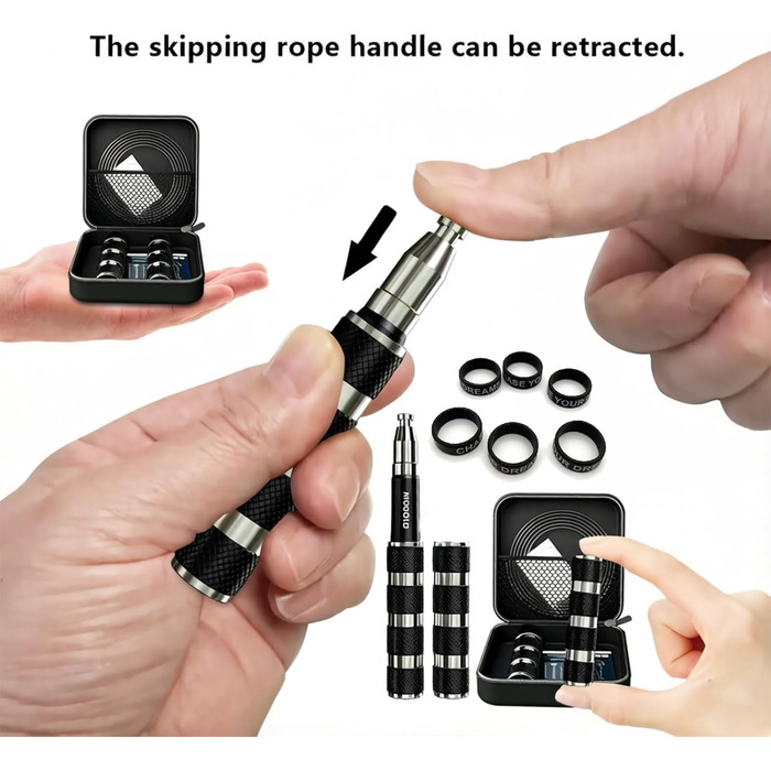 Стрибальний скакалка Speed Jump Rope для фітнесу, боксу та кардіо, складана з PVC-тросом, чорна