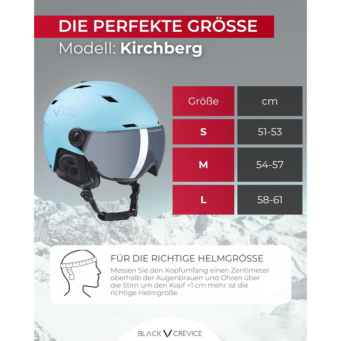Чорний гірськолижний шолом BLACK CREVICE Kirchberg з візором та вентиляційними отворами. Дихаючий шолом для чоловіків та жінок Stillwater 1 (M, 54-57 см)