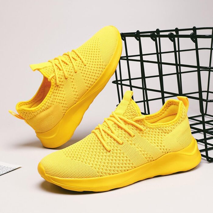 Чоловічі кросівки для спорту, тенісу, ходьби та бігу. Білі кросівки для фітнесу та занять у залі (39 EU, жовтий)