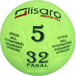 Lisaro Indoor Filz 2.0 футбольний м'яч для залу, розмір 5, ігровий заловий м'яч преміум-класу