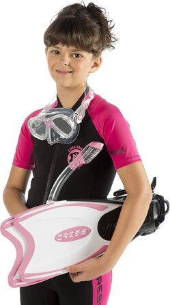 Cressi Palau Kid Bag — дитячий набір для снорклінгу: ласти, маска, трубка, чохол, розмір 29/32, прозорий/рожевий, високоякісний