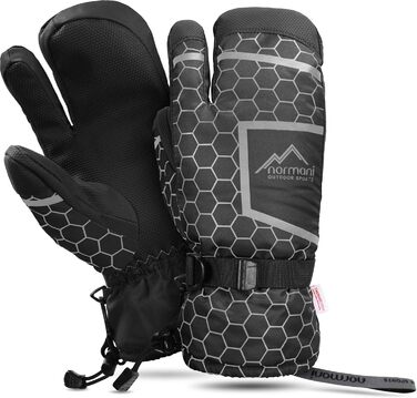 Зимові рукавички normani Apex з утеплювачем ComforMax Classic до -35°C, краги, чорні/сірі, XXL