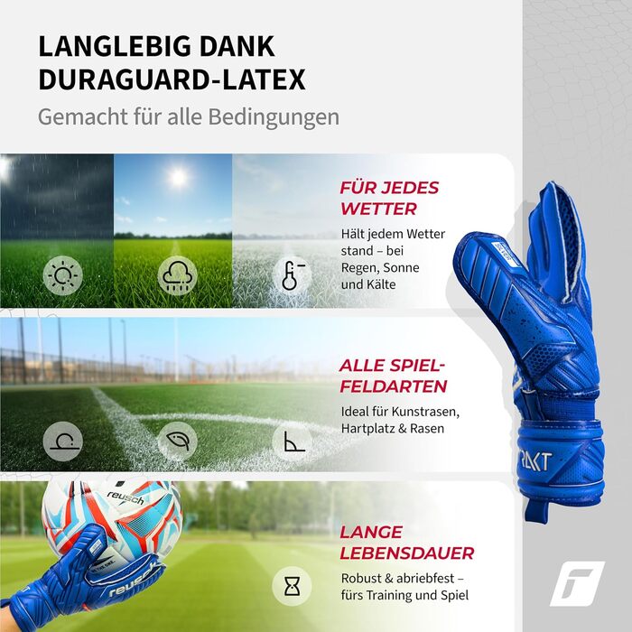 Воротарські рукавички Reusch Attrakt Silver Junior для дітей | Розміри 3-8 | Сріблястий латекс для ідеального зчеплення | Ергономічний дизайн для маленьких рук | Міцні для тренувань та гри