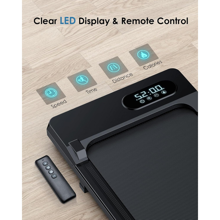 Тренажер для ходьби HomeFitnessCode Walking Pad з нахилом - біговий килимок для дому та офісу, чорний