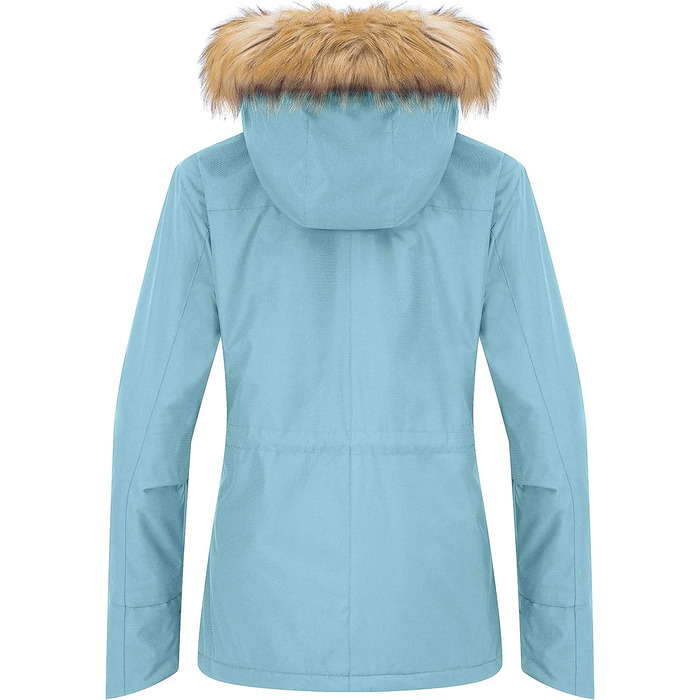 Водонепроникна лижна куртка Wantdo Daen: тепла, з штучним хутром, для гірськолижного спорту (блакитний, XL)