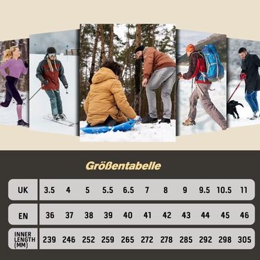 Зимові черевики IceUnicorn: теплі, з підкладкою, для жінок та чоловіків (42 EU, чорний/сірий)