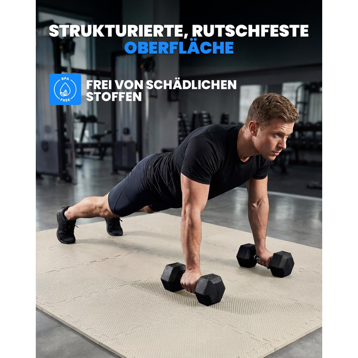 Набір захисних пазл-килимків для підлоги unycos (12/20/28 шт), 30x30x1 см, протиковзкі мати для тренажерного залу, фітнесу та йоги, водонепроникні, білі