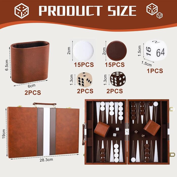 Набір для гри в шашки (бекґеммон) дерев'яний, 2 гравці, з чохлом, набір для подорожей