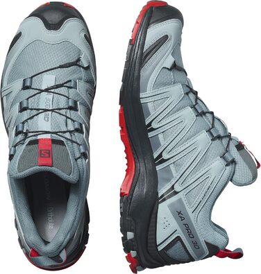 Чоловічі трекінгові черевики Salomon XA PRO 3D Gore-TEX 44 2/3 EU Lead Black Barbados Cherry