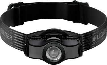 Ліхтар налобний Ledlenser MH3 Outdoor, 200 люмен, регульований фокус, дальність 130м, до 35 годин роботи, металевий кліп, з батареєю, чорний/сірий