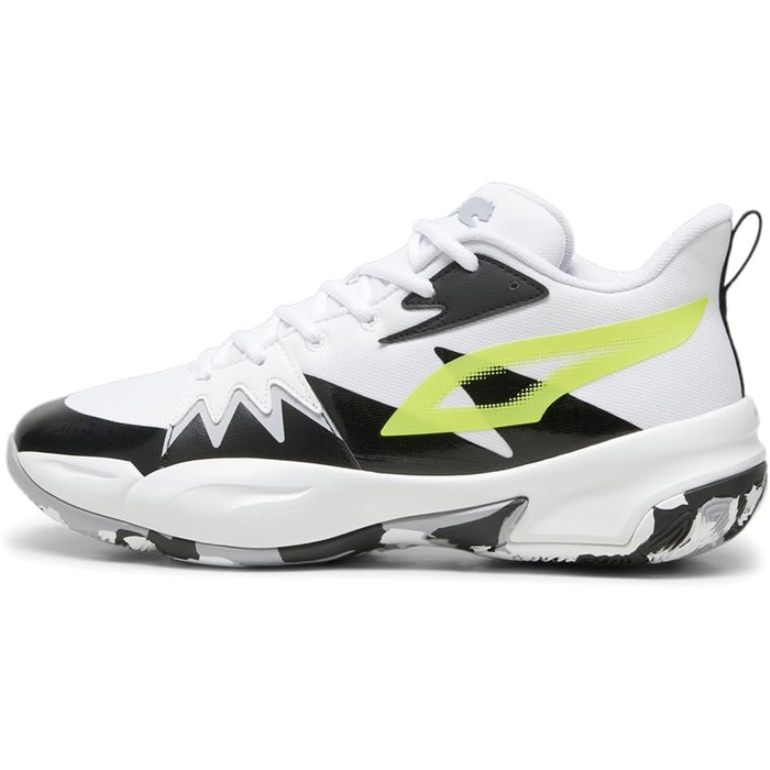 Баскетбольні кросівки Puma Genetics для чоловіків, білий-електрик лайм, 43-44 EU