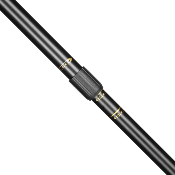 Ультралегкі трекінг-палиці для скандинавської ходьби (Nordic Walking) з гумовими наконечниками, односекційні, 110 або 115 см, чорно-золоті, для жінок та чоловіків