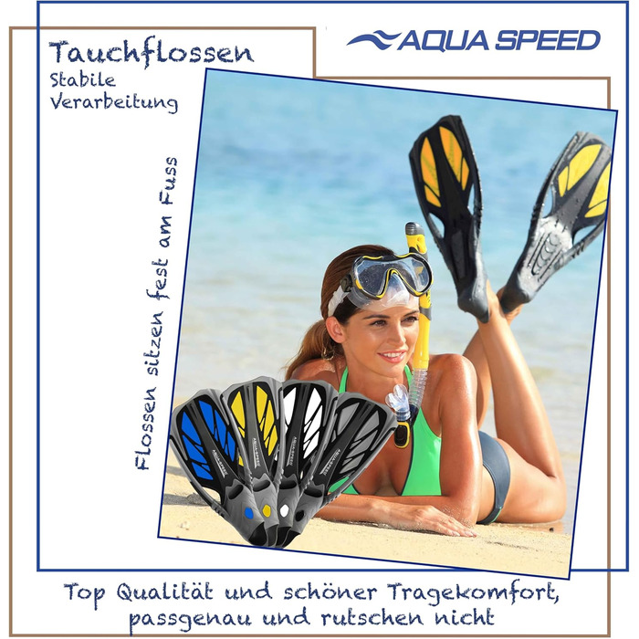 Довгі ласти Aqua Speed INOX 44/45 для дорослих, сірі/білі – ласти для плавання, дайвінгу та снорклінгу для жінок і чоловіків