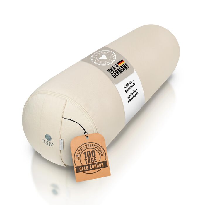 Йога-бостер для розслаблення | Великий, з органічною дрібнозернистою начинкою, Made in Germany | Зручний, з бавовняним чохлом, для йоги та медитації