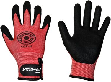 Рукавички SpearPro Dyneema для риболовлі, дайвінгу та ловлі крабів, стійкі до порізів (L, червоний)
