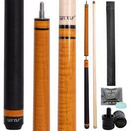 Білльярдний кий CUEELF Heavy Hitter для брейків, 652 г, 3 частини з твердою зеленою бакелітовою вершиною, склеєне дерево, пофарбований, 21 oz, цукровий/медовий