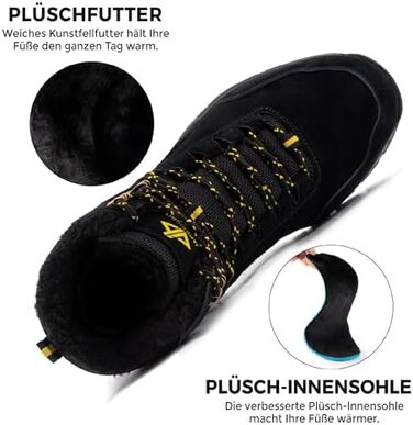 Черевики зимові JackShibo для чоловіків та жінок. Теплі, водонепроникні, антиковзаючі, для хайкінгу та трекінгу. Зимові черевики на 44 EU, чорні