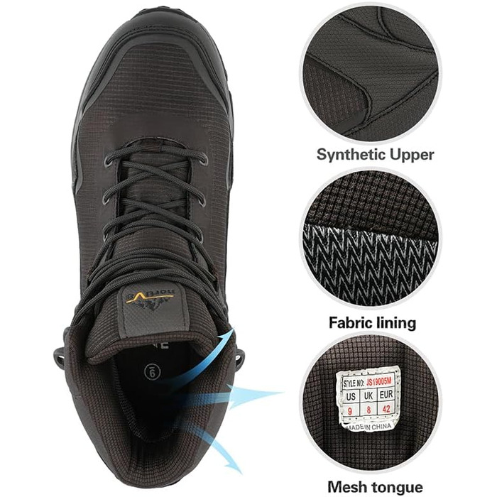 Чоловічі трекінгові черевики NORTIV 8, водонепроникні, для хайкінгу (44 EU, Коричневий)