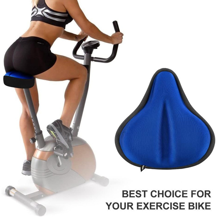 Покриття для велосипедного сидіння Sattelbezug, 27 x 25 см, гелеве, широке, для стаціонарних велосипедів, велотренажерів, спиннингу, з гелевою подушкою, м'яке, темно-синій