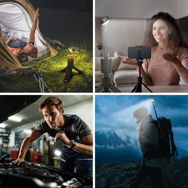 Налобний ліхтар-телескоп з акумулятором 10500mAh, водонепроникний, з магнітною основою та сумкою (чорний)