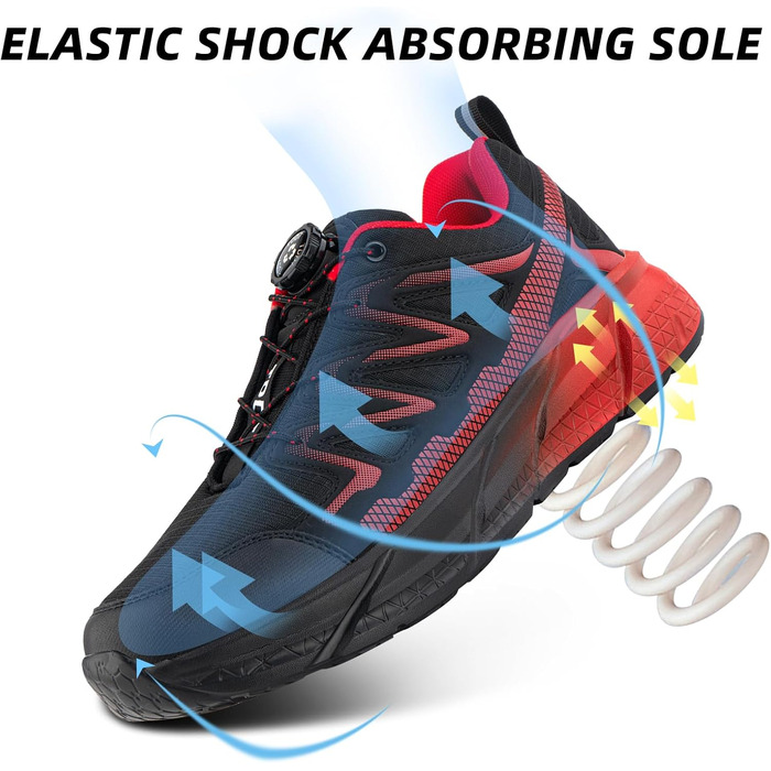 Кросівки для чоловіків та жінок. Спортивні кросівки для бігу, трейлраннінгу та трекінгу. Чорний колір, розміри EU 37-47. Модель J1 Rot, розмір EU 41