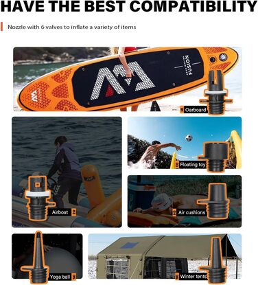Електричний насос CYCLAM Q2 SUP 20 PSI з акумулятором для накачування човнів, дощок та інших надувних виробів + адаптер 12V DC