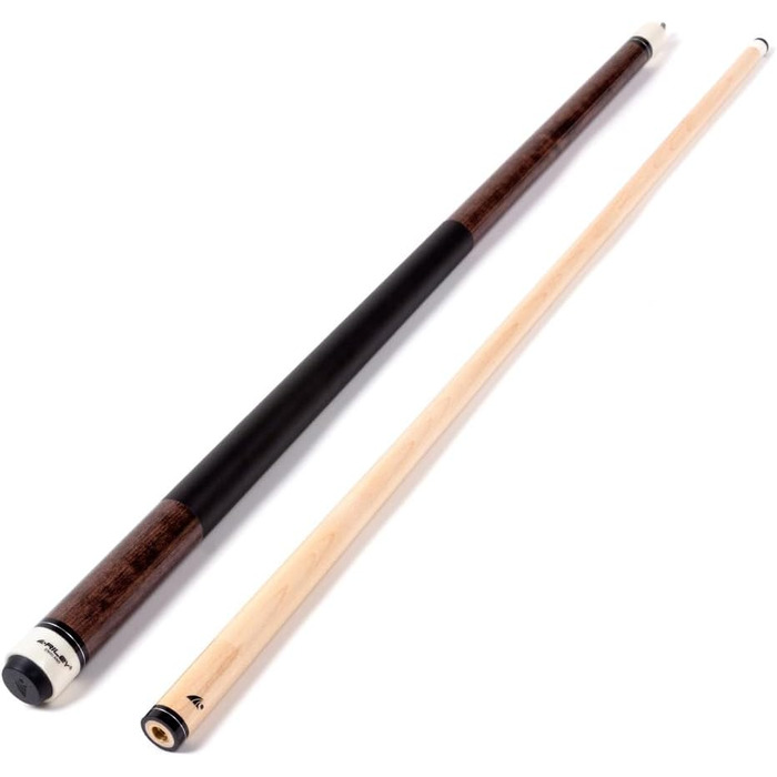 Більярдний кий Riley з ручкою з штучної шкіри, 58 дюймів (147 см), наконечник 13 мм, темне дерев'яне забарвлення, з кейсом