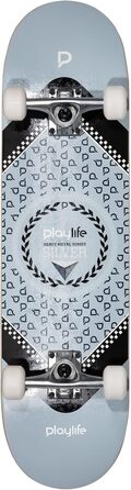 Скейтборд Playlife Heavy Metal Silver, 79 см, 52 мм 92A колеса, ABEC 7