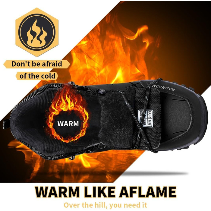 Чоловічі трекінгові черевики Littleplum: зручні, дихаючі, з теплою підкладкою, антиковзаючі, високі, спортивні, чорні, 40 EU