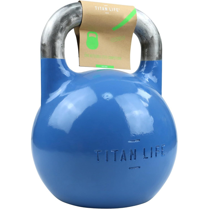TITAN LIFE PRO Гиря для кросфіту 12 кг, сталева, професійна, з великою основою, для змагань, синя