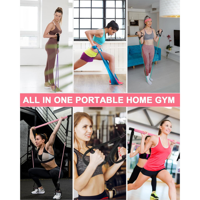 Набір для фітнесу та пілатесу з еластичними стрічками (6 шт.)