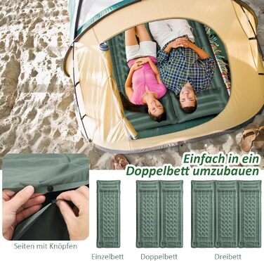 Кемпінговий килимок Jaztral самонадувний 2025, 12 см, посилена структура, насос, подушка 16 см, стійкий до розривів, ультралегкий та компактний для відпочинку на природі, походів, пляжу, 70 x 199 см