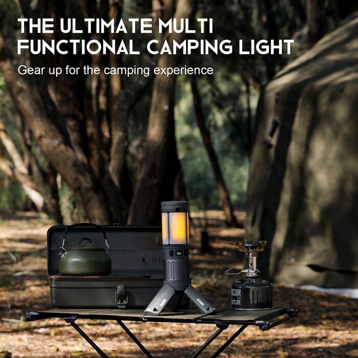Ліхтар кемпінговий акумуляторний Teleskop Campinglampe 12000 mAh, багатофункціональний, магнітний, водонепроникний IPX5 для кемпінгу та подорожей