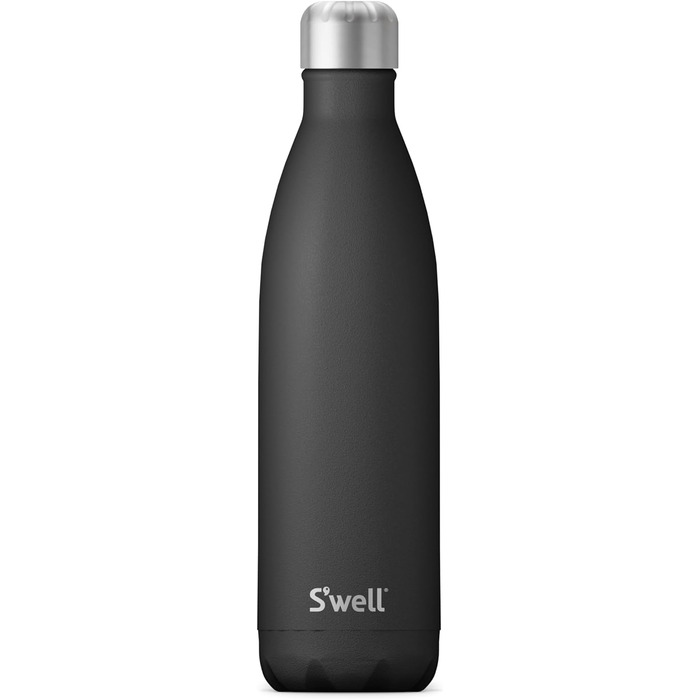 Пляшка для води S'well Onyx, 739 мл, з нержавіючої сталі, вакуумна, трьохшарова, зберігає напої холодними до 48 годин і гарячими до 24 годин, ідеальна для подорожей