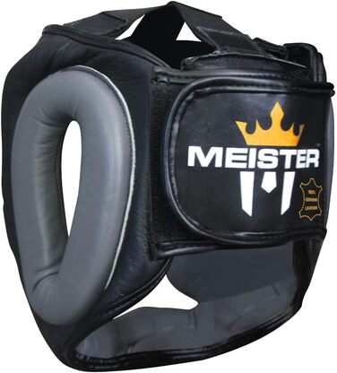 Чоловічий захисний шолом Meister MMA для боксу та муай-тай, гелевий Fullface, чорний/сірий, розмір XXL
