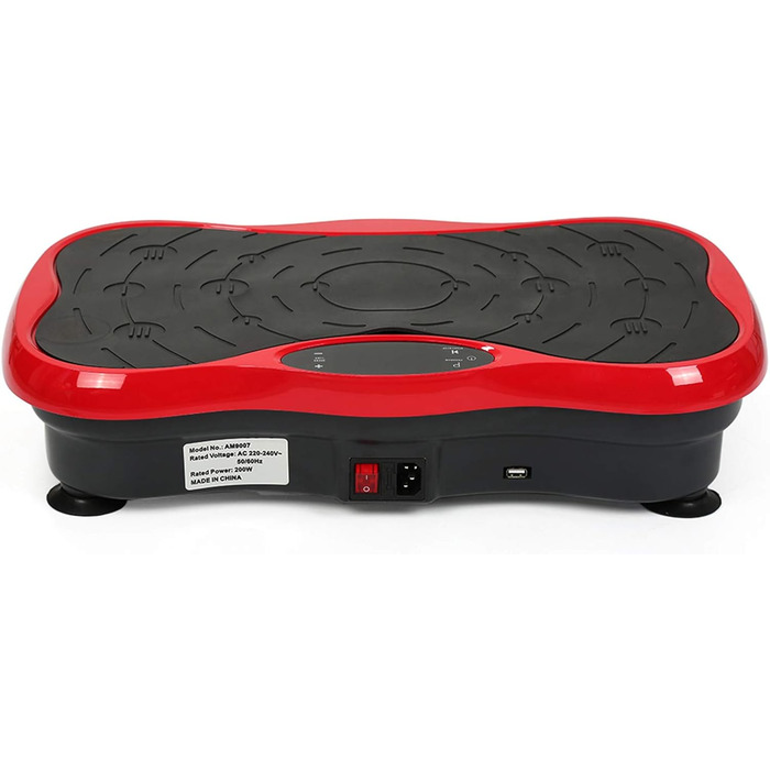 Вібраційний тренажер для тіла з Bluetooth та USB, тренувальні стрічки, пульт дистанційного керування (чорно-червоний)