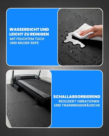 Набір модульних килимків для підлоги unycos (12/20/28 шт), захисна пазл-матрас 30x30x1.2 см для тренажерного залу, спортивного обладнання та йоги, водонепроникні, чорні