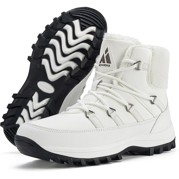 Зимові черевики Mishansha для жінок, утеплені, водонепроникні, туристичні, розмір 36-42 (білі)