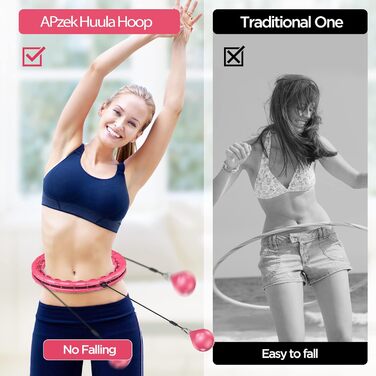Обтяжений фітнес-обруч Hoola Hoop для схуднення, 32 вузли, рожевий