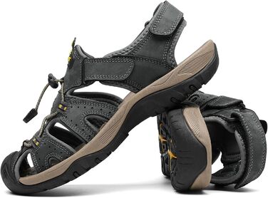 Чоловічі сандалі FLARUT для туризму та відпочинку, шкіряні, сірі (42 EU)