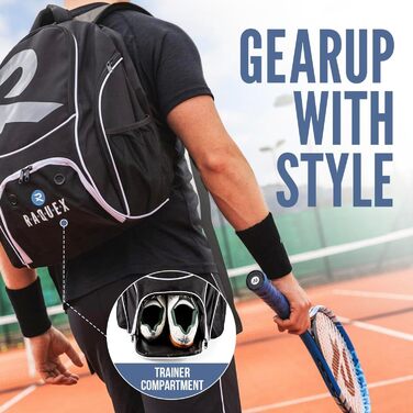 Рюкзак Raquex Sportrucksack для тенісу, сквошу, бадмінтону + місце для взуття, ноутбука та пляшки