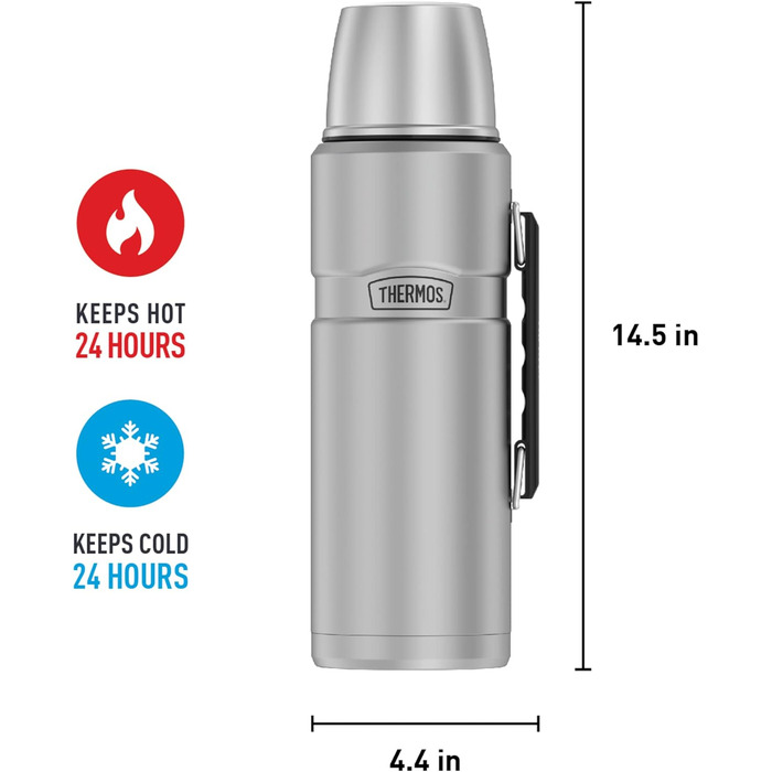 Термос THERMOS SK2020 Stainless King, вакуумна пляшка для напоїв, нержавіюча сталь