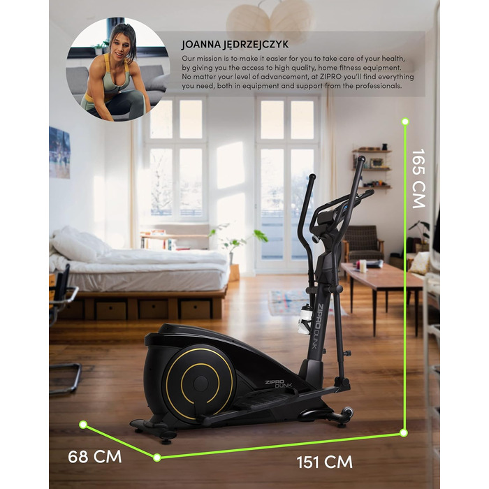 Zipro Crosstrainer Dunk: еліптичний тренажер для дому, до 150 кг, 16 рівнів опору