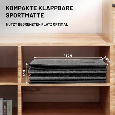 Складаний килимок для захисту підлоги під бігову доріжку та тренажери (200x90 см), товщина 6 мм, протиковзкий та амортизаційний мат для крос-тренажера, йоги та фітнесу