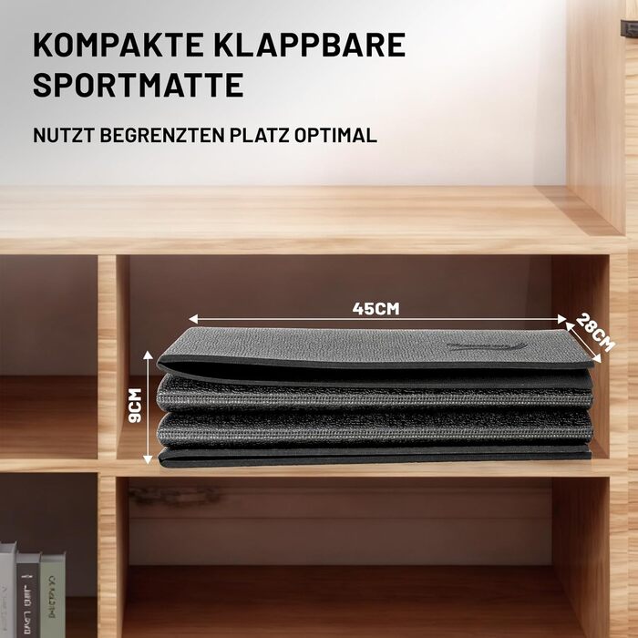 Складаний килимок для захисту підлоги під бігову доріжку та тренажери (200x90 см), товщина 6 мм, протиковзкий та амортизаційний мат для крос-тренажера, йоги та фітнесу