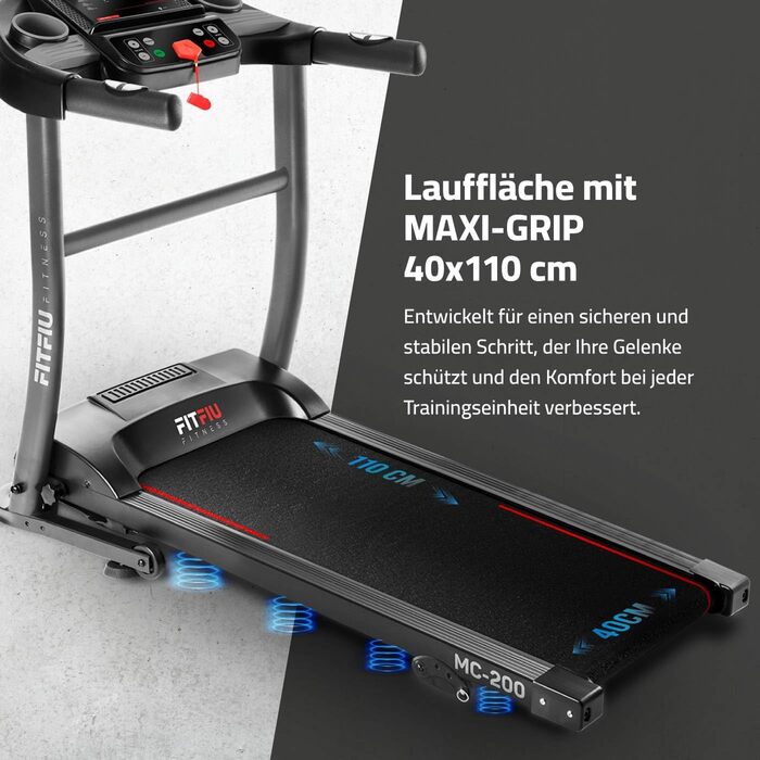 Біговий тренажер FITFIU MC-200: компактний, складний, з LCD-дисплеєм та пульсометром для дому та офісу
