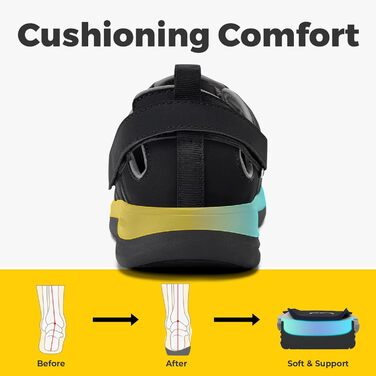 Сндалі для жінок FitVille з широкою колодкою для літніх місяців, модель Mary Jane, з застібкою на липучці (42.5 EU, чорні)