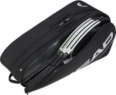 Тенісна сумка HEAD Tour Racquet Bag L, чорна/біла