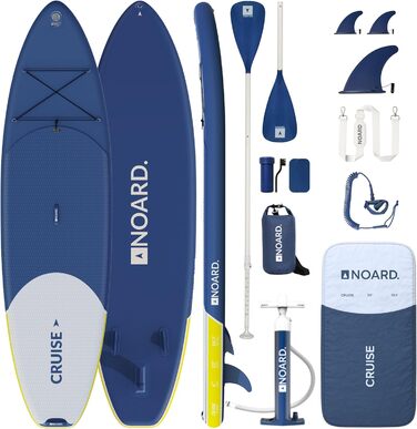 Надувний SUP-борд NOARD I 326x76x15 см | SUP дошка для серфінгу | Підходить для початківців та професіоналів | З аксесуарами (Navy Breeze)