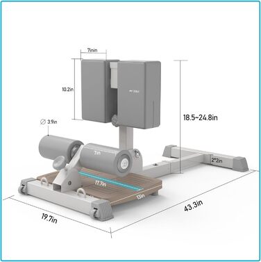 ЛеїкФітнес Сіді Скват Бенч - тренажер для пресу та ніг, багатофункціональний, для дому та фітнес-клубу, бежевий